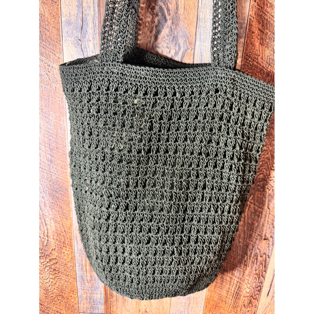 Crochet Tote Bag Shoulder Bag Lined Casual Everyday Purse - Picture 3 of 7